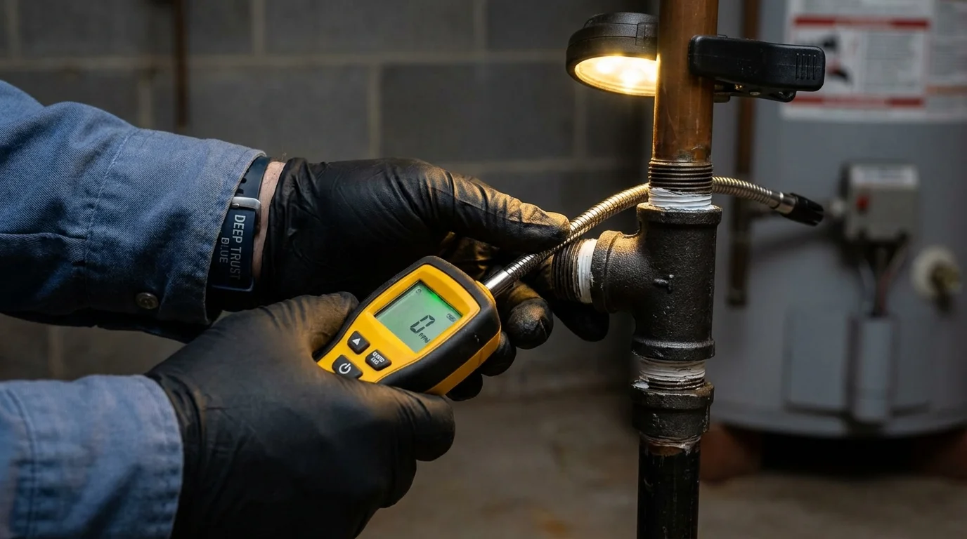 Gas leak detection with electronic sniffer by Johns Plumbing LLC in Sparkill